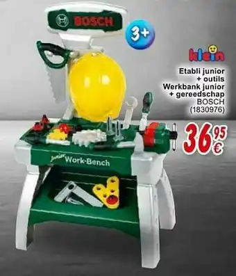 Etabli junior + outils werkbank junior + gereedschap bosch