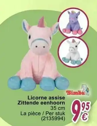 Cora Licorne assise zittende eenhoorn aanbieding
