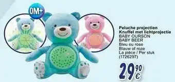 Cora Peluche projection knuffel met lichtprojectie baby ourson baby beer aanbieding