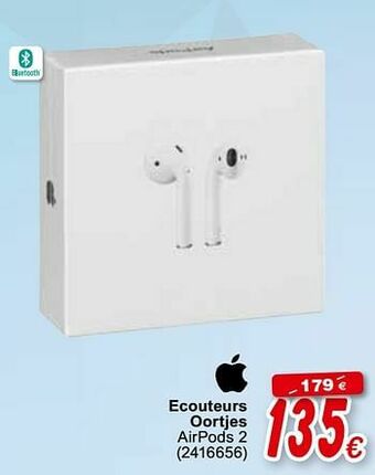 Cora Apple ecouteurs oortjes airpods 2 aanbieding