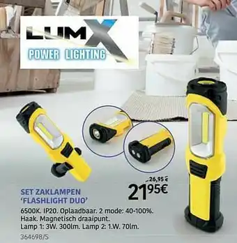 HandyHome Lumx set zaklampen flashlight duo aanbieding