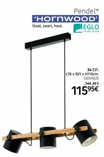 HandyHome Pendel hornwood aanbieding