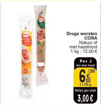 Cora Droge Worsten 2 x 250g aanbieding