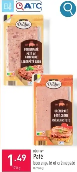 ALDI DÉLIFIN Paté 170g aanbieding