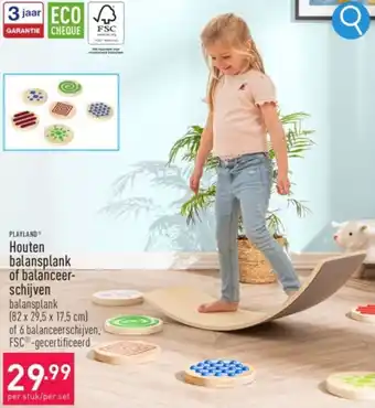 ALDI PLAYLAND Houten balansplank of balanceerschijven aanbieding