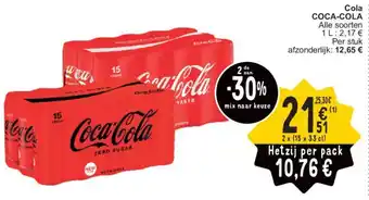 Cora Cola COCA-COLA 2 x (15 x 33cL) aanbieding