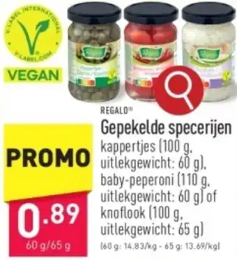 ALDI REGALO Gepekelde specerijen aanbieding