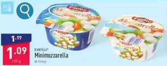 ALDI D'ANTELLI Minimozzarella 125g aanbieding