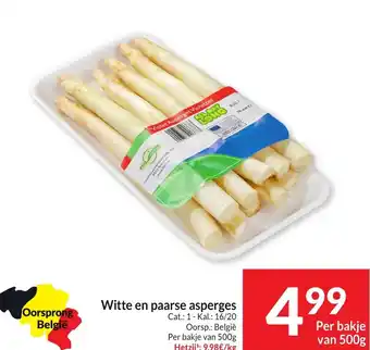 Intermarché Witte en paarse asperges 500g aanbieding