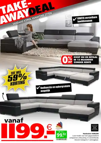 Seats and Sofas Hoeksalon Harlem aanbieding