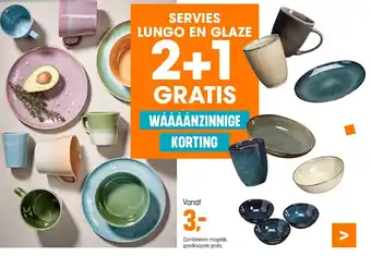 Kwantum SERVIES LUNGO EN GLAZE aanbieding