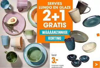 Kwantum SERVIES LUNGO EN GLAZE aanbieding