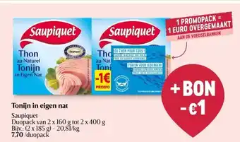 Delhaize Tonijn in eigen nat aanbieding