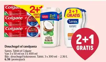 Delhaize Douchegel of tandpasta aanbieding