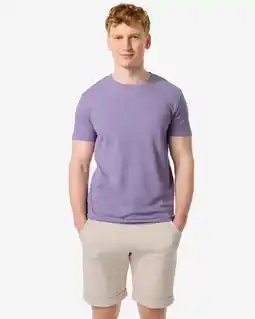 HEMA HEMA Heren T-shirt Piqué Paars (paars) aanbieding