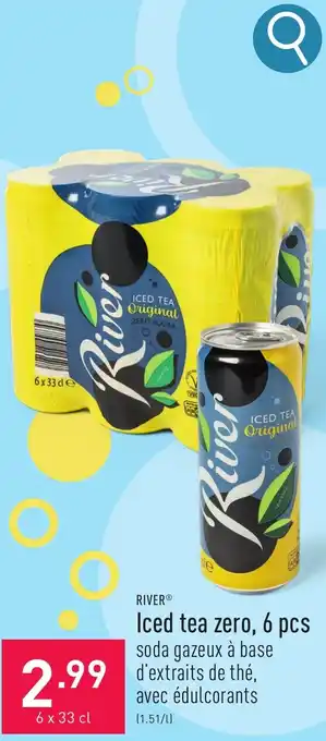 ALDI RIVER Iced tea zero, 6 x 33 cl aanbieding