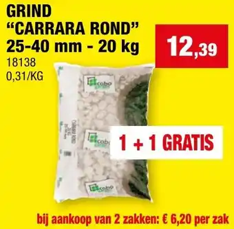 Hubo GRIND CARRARA ROND 25-40 mm -20 kg aanbieding