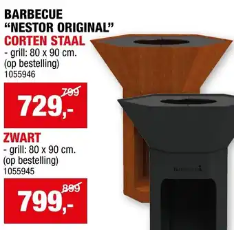Hubo BARBECUE NESTOR ORIGINAL CORTEN STAAL aanbieding