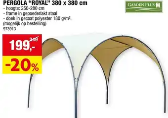 Hubo PERGOLA ROYAL 380 x 380 cm aanbieding