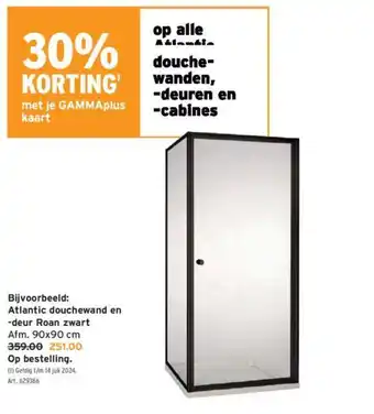 GAMMA Atlantic douchewand en deur Roan zwart aanbieding