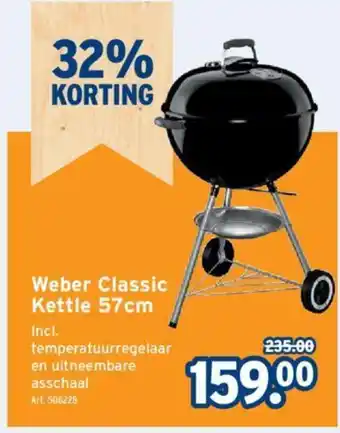 GAMMA Weber Classic Kettle 57cm aanbieding