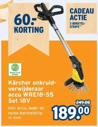 GAMMA Kärcher onkruidverwijderaar accu WRE18-55 Set 18V aanbieding