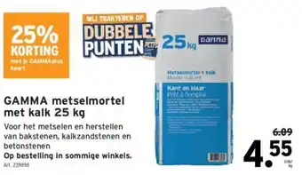 GAMMA metselmortel met kalk 25 kg aanbieding