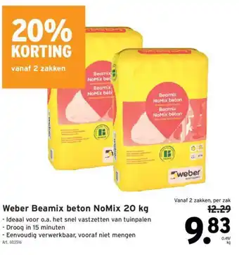 GAMMA Weber Beamix beton NoMix 20 kg aanbieding