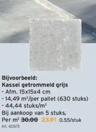 GAMMA Kassei getrommeld grijs Per m² aanbieding