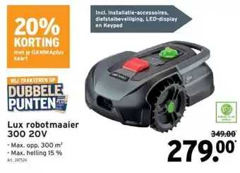 GAMMA Lux robotmaaier 300 20V aanbieding