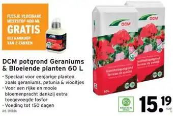 GAMMA DCM potgrond Geraniums & Bloeiende planten 60 L aanbieding