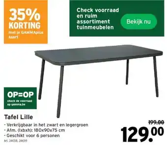 GAMMA Tafel Lille aanbieding