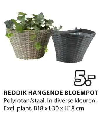 Jysk REDDIK HANGENDE BLOEMPOT aanbieding