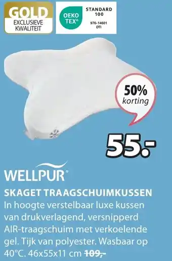 Jysk WELLPUR SKAGET TRAAGSCHUIMKUSSEN aanbieding