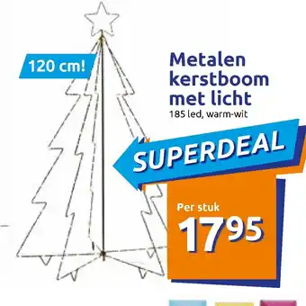 Action Metalen kerstboom met licht aanbieding