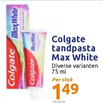 Action Colgate tandpasta Max White 75ml aanbieding