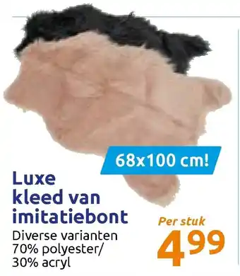 Luxe kleed van imitatiebont 68*100