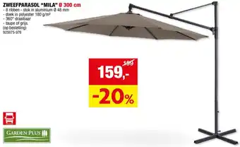 Hubo ZWEEFPARASOL MILA Ø 300 cm aanbieding