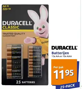 Action Duracell batterijen 15*AA/10*AAA aanbieding