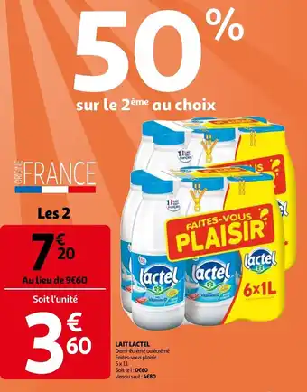 Auchan Lait Lactel 6*1L aanbieding