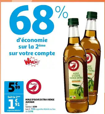 Auchan Auchan Huilde D'Olive Extra Vierge 1L aanbieding