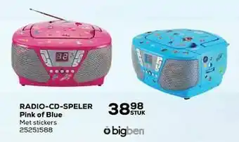 Bigben radio-cd-speler pink of blue