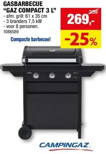 Hubo GASBARBECUE GAZ COMPACT 3 L aanbieding