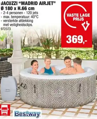 Hubo JACUZZI MADRID AIRJET Ø 180 x H.66 cm aanbieding