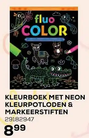 Supra Bazar Kleurboek met neon kleurpotloden + markeerstiften aanbieding