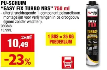 Hubo PU-SCHUIM "EASY FIX TURBO NBS” 750 ml aanbieding