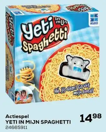 Actiespel yeti in mijn spaghetti