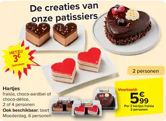 Carrefour Hartjes Per 2 hartjes fraisia 2 personen aanbieding