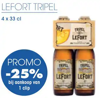 Prik en Tik LEFORT TRIPEL 4 x 33 cl aanbieding