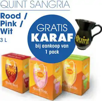 Prik en Tik QUINT SANGRIA Rood / Pink / Wit 3 L aanbieding